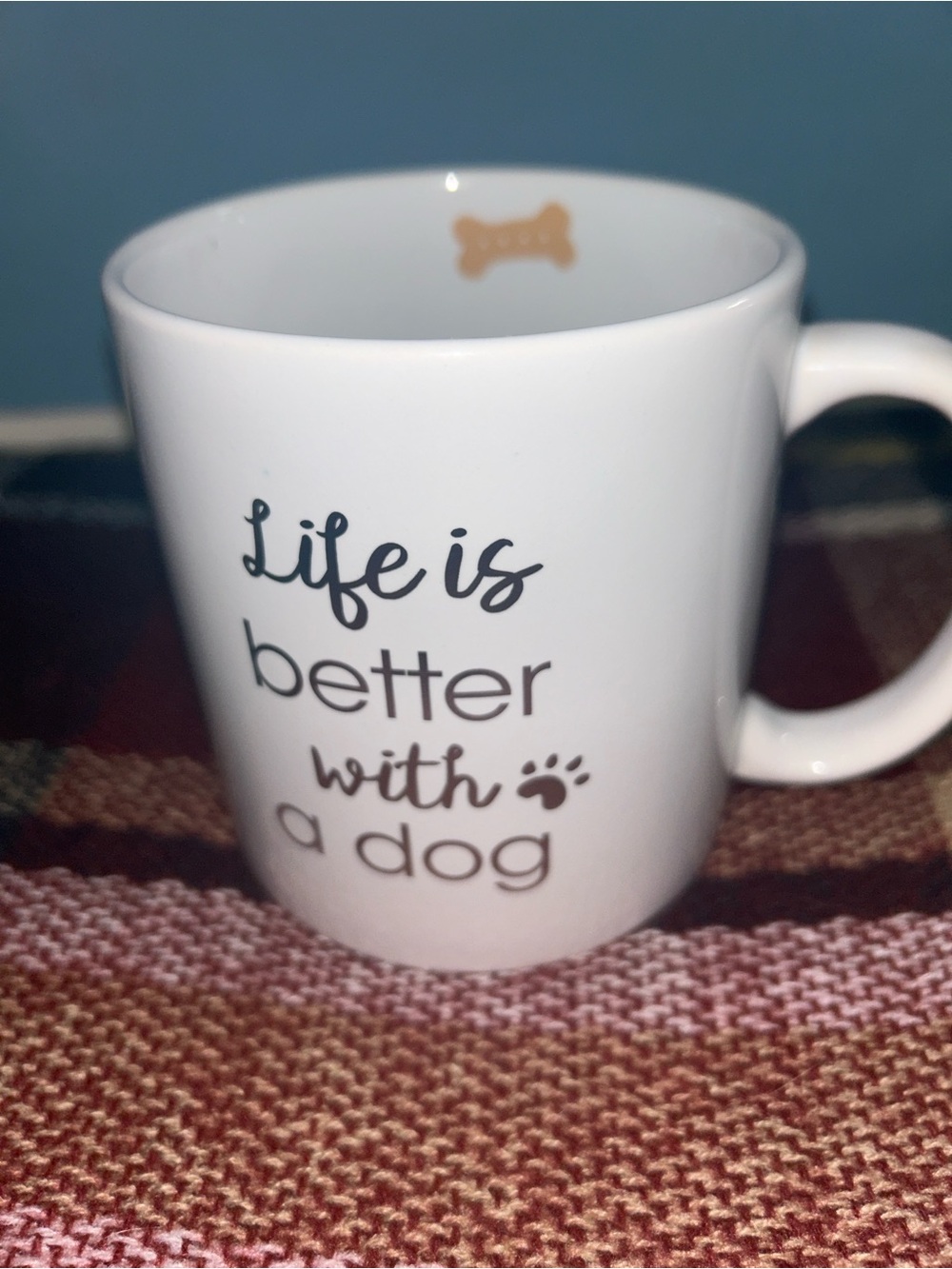 White Ceramic 'Life is Better with a Dog' Mug